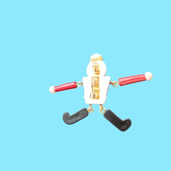 Toy Soldier Pin Brooch Holiday Christmas Dangle Legs Arms Jewelry - Picture 6 of 6